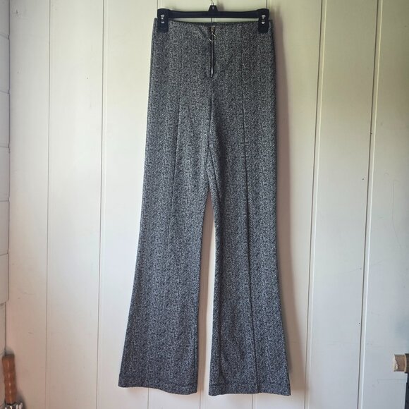 Size SM SO Pull‎ on Flare Zip Fly Marbled Black and White Polyester/Rayon Pants - Picture 2 of 4